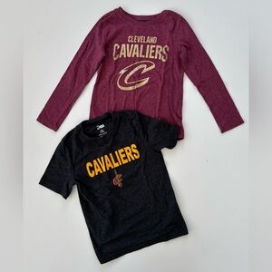 NBA Cleveland Caveliers Gray Grey Maroon Burgundy Tees LOT OF TWO Size 4T/5T